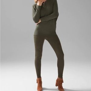 White House Black Market Vegan Suede WHBM® Runway Legging - Sergeant Green